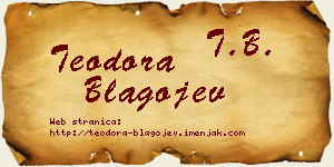 Teodora Blagojev vizit kartica
